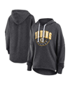 Fanatics Branded Heather Charcoal Pittsburgh Penguins Lux Lounge Helmet Arch Pullover Hoodie In Heather Charcoal