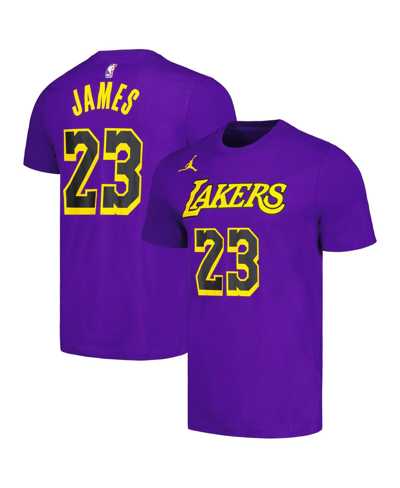 Jordan Men's  Lebron James Purple Los Angeles Lakers 2022/23 Statement Edition Name And Number T-shir