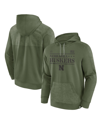 Fanatics Branded Olive Wisconsin Badgers Oht Military Appreciation Stencil Pullover Hoodie In Olive