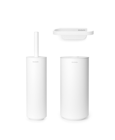 Brabantia Mindset Toilet Set- Toilet Brush, Toilet Roll Holder, Toilet Roll Dispenser In Mineral Fresh White