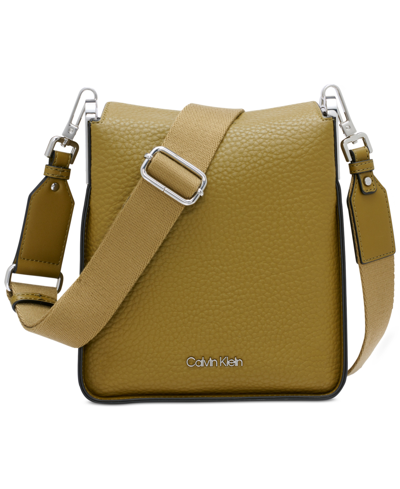 Calvin Klein Fay Small Adjustable Crossbody With Magnetic Top Closure In Olive Branch