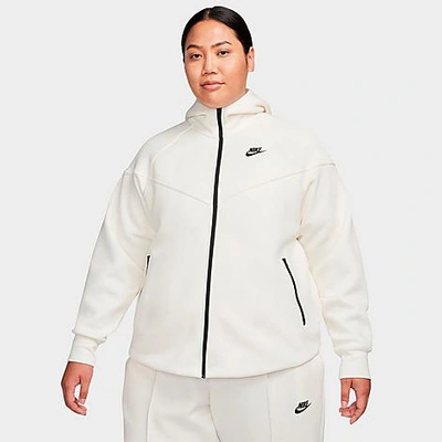 Nike Women's  Sportswear Tech Fleece Windrunner Full-zip Hoodie (plus Size) In Pale Ivory/black