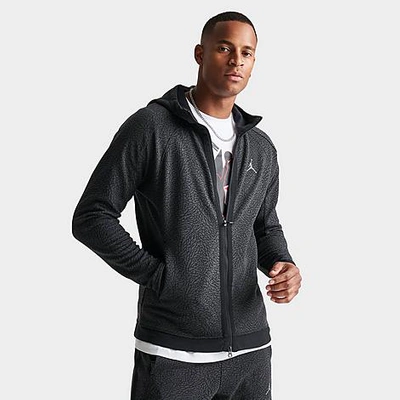 Nike Jordan Men's Dri-fit Sport Elephant Print Full-zip Hoodie In Black/dark Shadow/dark Grey