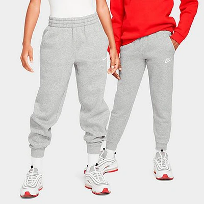 Nike Kids' Club Fleece Jogger Pants In Dark Grey Heather/base Grey/white