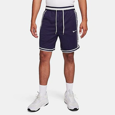 Nike Men's Dri-fit Dna Graphic 8" Basketball Shorts In Purple Ink/photon Dust/white