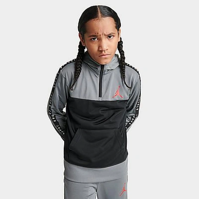 Nike Jordan Kids' Jordan Flight Sideline Half-zip Jacket In Dark Grey/gym Red/black/white