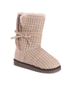 Muk Luks Clementine Faux Fur Boot In Stone Plaid