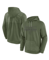 Fanatics Branded Olive Wisconsin Badgers Oht Military Appreciation Stencil Pullover Hoodie In Olive