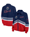 WEAR BY ERIN ANDREWS WOMEN'S WEAR BY ERIN ANDREWS NAVY DISTRESSED WASHINGTON WIZARDS VINTAGE-LIKE FULL-ZIP WINDBREAKER