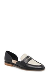 Dolce Vita Moyra D'orsay Penny Loafer In Black/ White Leather