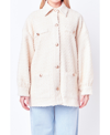 English Factory Tweed Button-up Shirt Jacket In Ivory