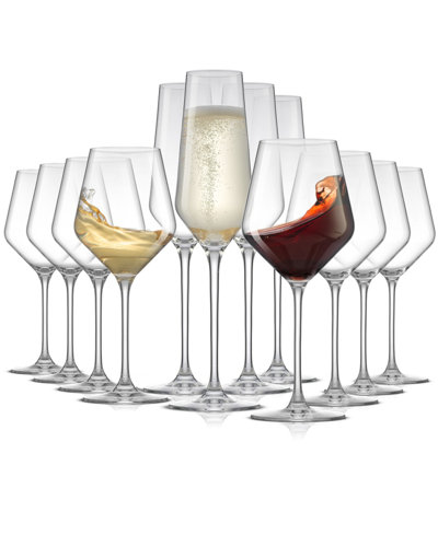 Joyjolt Layla Wine Glass Collection, Set Of 12 In Clear