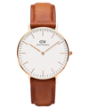 Daniel Wellington Unisex Classic Durham Brown Leather Watch 36mm In Brown