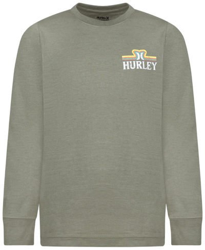 Hurley Kids' Big Boys Ridgeline Long Sleeve T-shirt In Army Heather