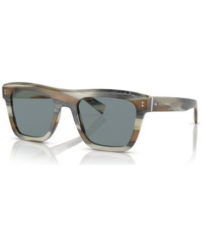 Dolce & Gabbana Dnu- Men's Low Bridge Fit Sunglasses, Dg4420f In Gray Horn