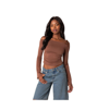 Edikted Women's Velvet Tie Off Shoulder Top In Brown