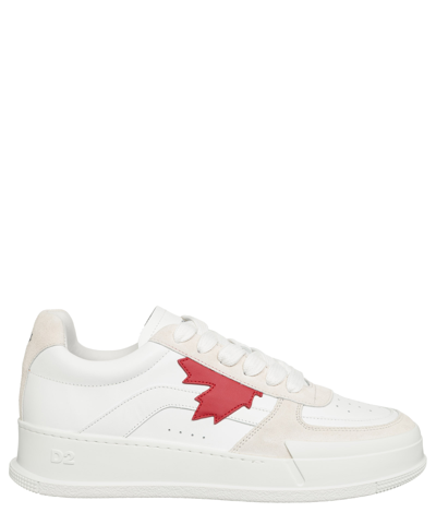 Dsquared2 Canadian Leather Low Top Trainers In Multicolour