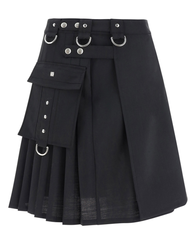 Givenchy Kilted Mini Skirt In Black