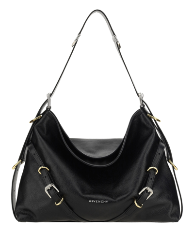 Givenchy Black Voyou Shoulder Bag In 001 - Black