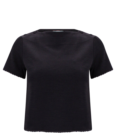 Thom Browne Braided Hem T-shirt In Black