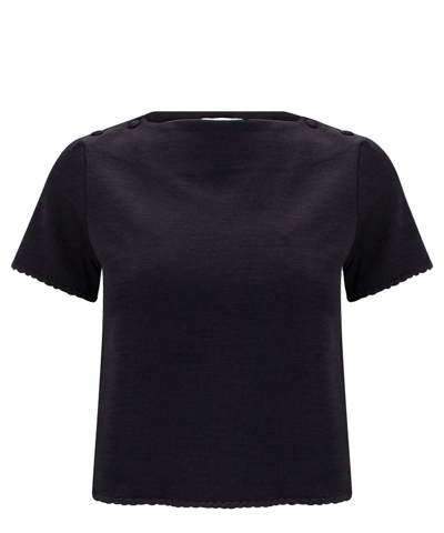 Thom Browne Braided Hem T-shirt In Black  