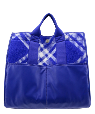 Burberry Tote Bag In Blue