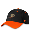 Fanatics Branded  Black/orange Anaheim Ducks Authentic Pro Rink Two-tone Flex Hat In Black,orange