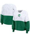 Wear By Erin Andrews Women's  White, Kelly Green Boston Celtics Color-block Pullover Sweater In White,kelly Green