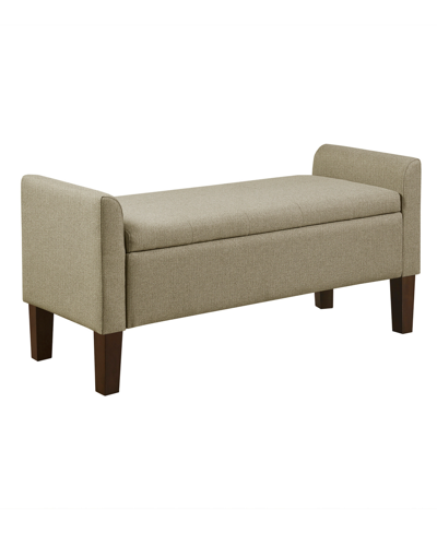 510 Design 44" Blaire Wide Fabric Flip-top Upholstered Storage Bench In Taupe