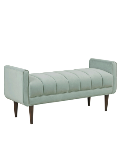 Madison Park 48" Linea Wide Fabric Upholstered Modern Accent Bench In Seafoam