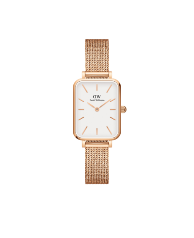 DANIEL WELLINGTON WOMEN'S QUADRO MELROSE ROSE GOLD-TONE STAINLESS STEEL WATCH 20 X 26MM