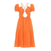 Emilia George Maternity Amelia Mini Tiered Dress In Coral