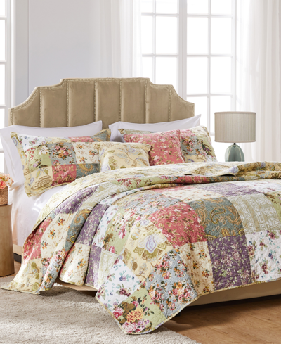 Greenland Home Fashions Blooming Prairie Authentic Patchwork 5 Piece Quilt Set, Full/queen In Multi