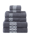 SUPERIOR LARISSA GEOMETRIC EMBROIDERED JACQUARD BORDER COTTON 6-PC. BATH TOWEL SET