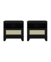 Manhattan Comfort Set Of 2 Sheridan Nightstands In Black