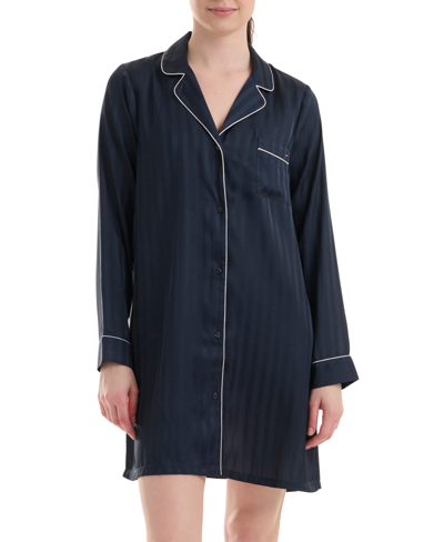 Tommy Hilfiger Women's Shadow Stripe Sleepshirt In Navy Blazer