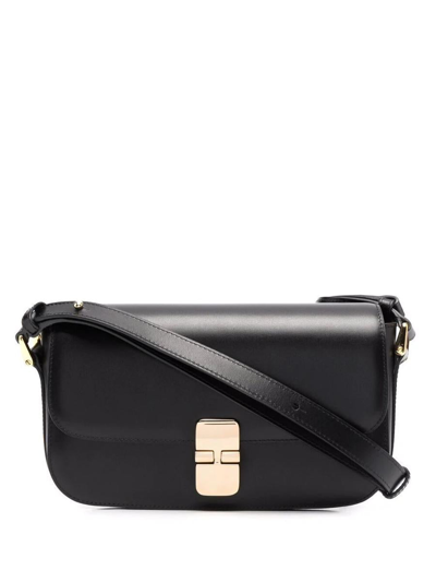 Apc Sac Grace Bag In Smooth Leather And Clasp In Black