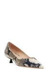 Stuart Weitzman Eva Embossed Kitten-heel Pumps In New Roccia