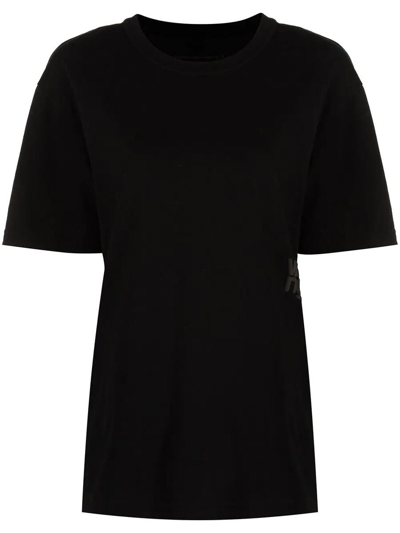 Alexander Wang Essential Jersey Short Sleeve Tee With Puff Logo And Bound Neck Clothing In Black