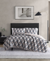 KENNETH COLE NEW YORK GRIDWORK REVERSIBLE 3 PIECE QUILT SET, FULL/QUEEN