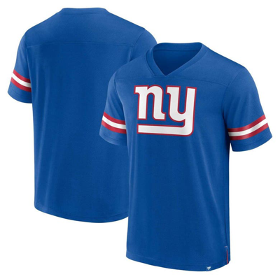 Fanatics Branded  Royal New York Giants Jersey Tackle V-neck T-shirt