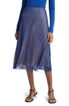 Vince Sheer Crinkled Midi Slip Skirt In Blue