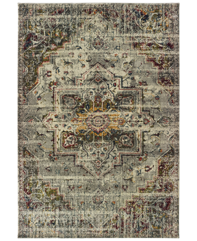 Oriental Weavers Closeout!  Mantra 1901x 3'10" X 5'5" Area Rug In Grey,ivory