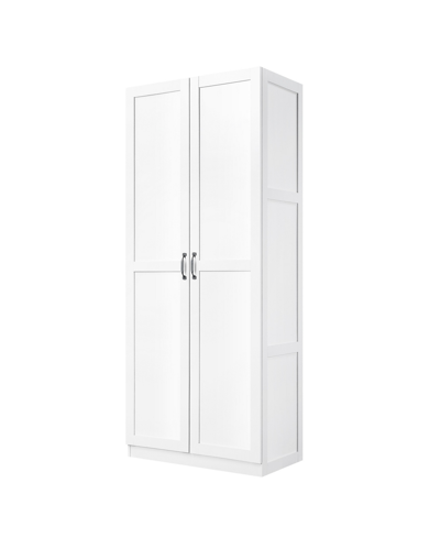 Manhattan Comfort Hopkins 29.6" Medium Density Fibreboard 4-shelf Storage Closet In White