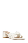Stuart Weitzman Sofia Lambskin Bow Mule Sandals In Seashell