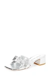 Stuart Weitzman Sofia Bow Sandal In Silver