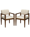 INK+IVY 22.5" 2-PC. BENSON WIDE FABRIC UPHOLSTERED DINING CHAIRS WITH ARMS