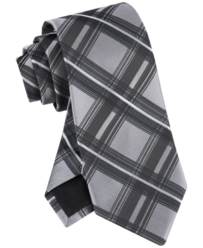 Calvin Klein Men's Arthur Plaid Tie In Grey
