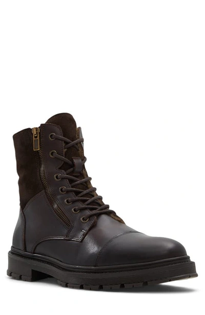 Aldo Aaren Faux Fur Lined Combat Boot In Brown