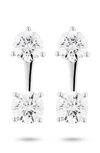 Lightbox Round Lab-created Diamond Ear Jackets In 14k White Gold